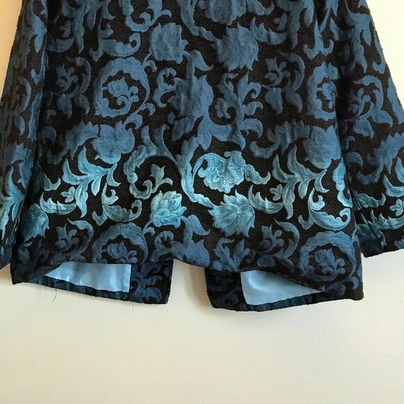 Vintage XL Maggie Sweet blazer blue art nouveau business casual blue black ombré - Picture 7 of 9